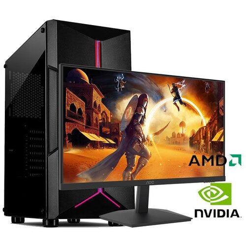  Gaming računar Ryzen 5 5500, 16GB, 512GB, RTX 3050 6GB i monitor AOC 24G15N2 Slike