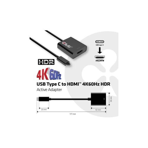Club3d USB 3.1 Type C to HDMI 2.0 UHD 4K 60Hz Active Adapter Slike