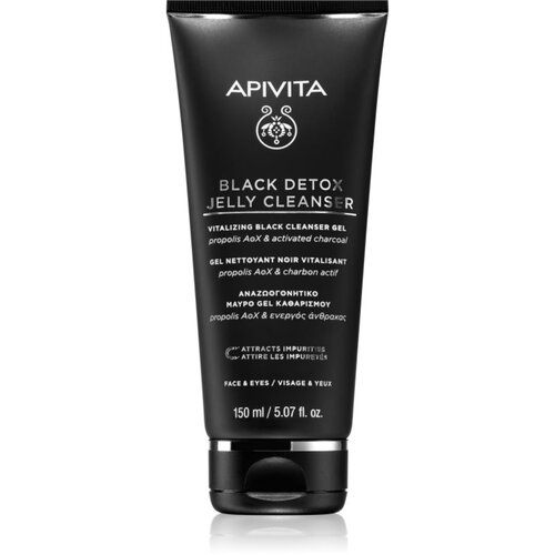 Apivita Cleansing Black Detox Jelly Cleanser gel za či&amp;scaron;ćenje s aktivnim ugljenom 150 ml Slike