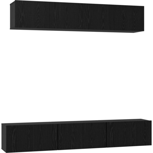 VidaXL Komplet TV omaric s polico Drugo 6 pcs Črni hrast 100 x 30 x 30 cm Slike