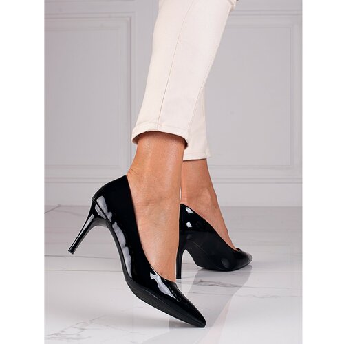 GOODIN Lacquered black Shelovet heels Slike