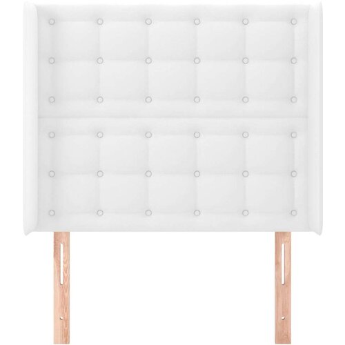  Uzglavlje s u&amp;scaron;ima bijelo 83x16x118/128 cm od umjetne kože Slike