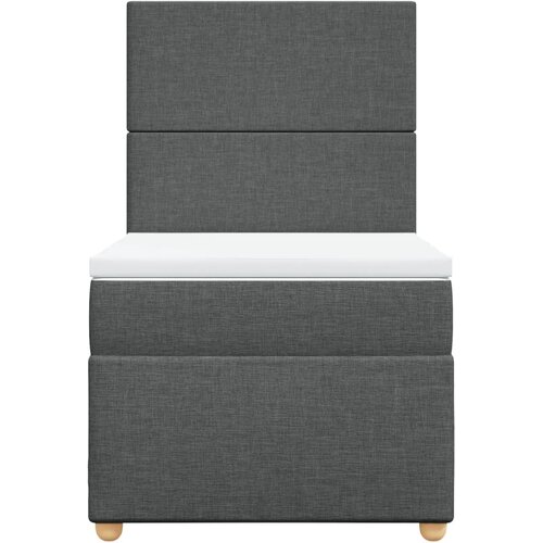  Krevet s oprugama i madracem tamnosivi 100 x 200 cm od tkanine Slike
