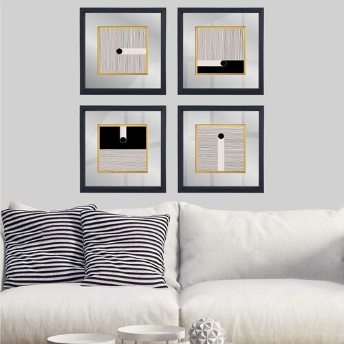 Wallity CAM1868903707 multicolor decorative framed painting (4 pieces) Cene