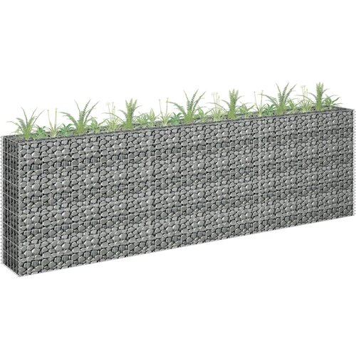 VidaXL Visoka greda gabion pocinkano jeklo 270x30x90 cm Slike