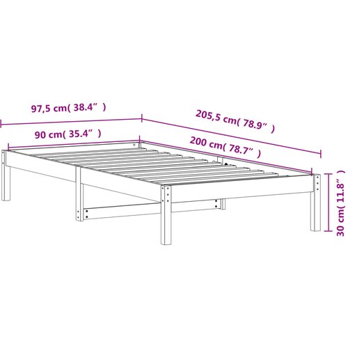  Dnevni krevet bez madraca vo&amp;scaron;tano smeđi 90 x 200 cm od borovine Slike
