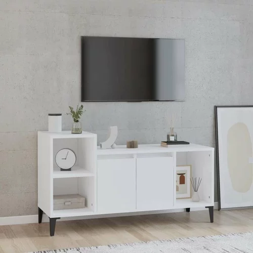 TV omarica visok sijaj bela 100x35x55 cm inženirski les, (20734729)