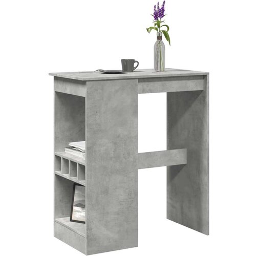 vidaXL Barska miza s policami betonsko siva 90x47,5x103,5 cm inž. les Cene