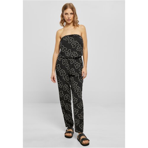 UC Ladies Women&amp;#039;s jumpsuit in viscose Bandeau blackflower Slike