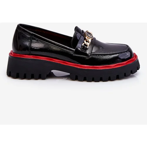 Kesi Patent leather loafers on the Black Ronin platform