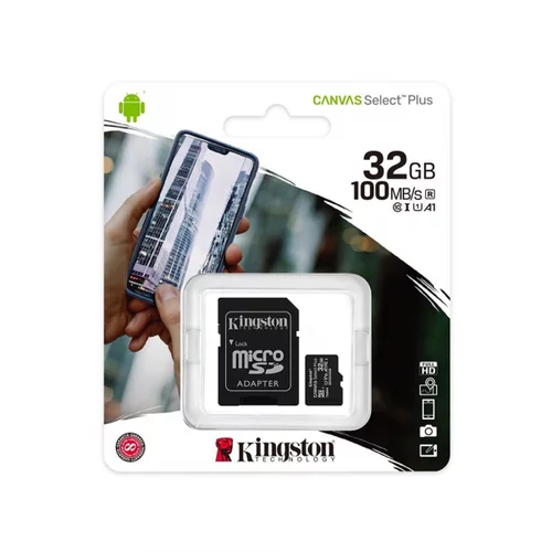 Kingston SPOMINSKA KARTICA 32 GB micro SD (2v1 MICRO-SDHC ) 100 MB / s