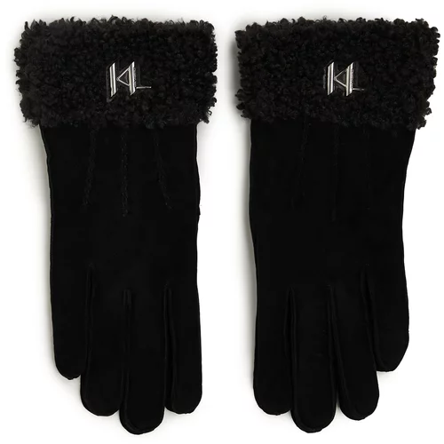 Karl Lagerfeld Klasične rukavice 'Saddle' crna