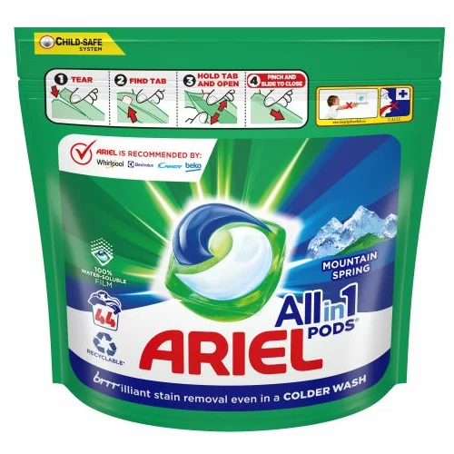 Ariel kapsule tekućeg deterdženta za pranje rublja Mountain Spring All-in-1 PODS, 44 pranja