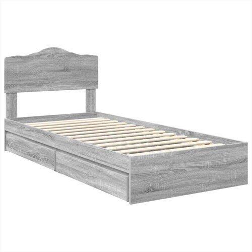 Krevet s od storage Siva Sonoma 90 x 200 cm Konstruirano drvo Slike