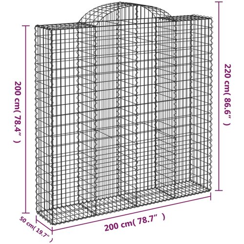  Lučne gabionske ko&amp;scaron;are 6 kom 200x50x200/220cm pocinčano željezo Slike