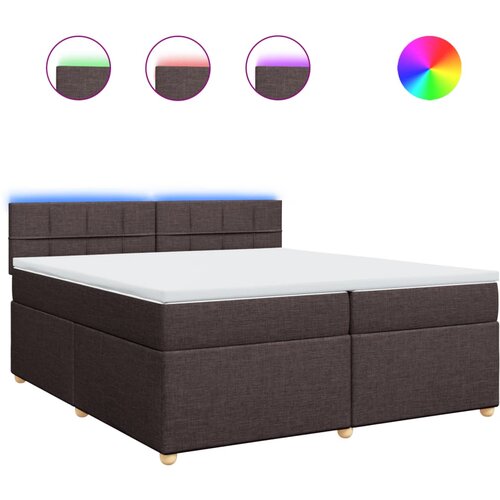 vidaXL Box spring postelja z vzmetnico temno rjav 200x200 cm blago, (21305699) Cene
