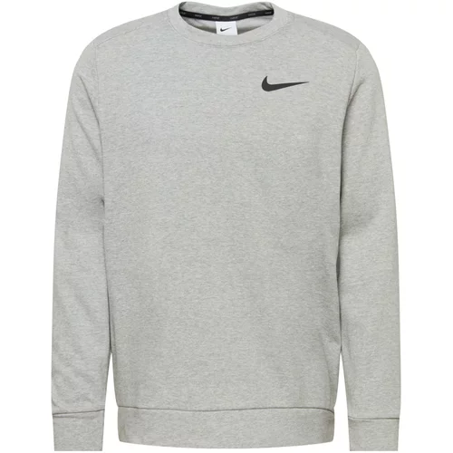 Nike Športna majica pegasto siva / črna