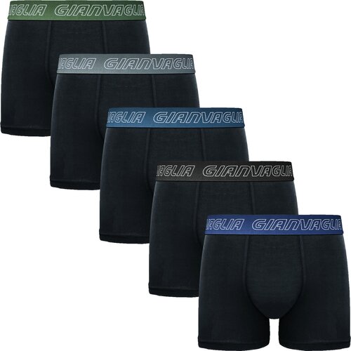 Gianvaglia 5PACK Men's Boxer Shorts Black Slike