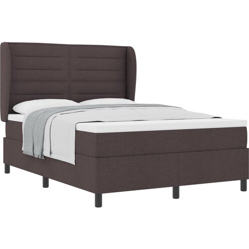vidaXL Box Spring Postelja z Mattresom Temno Rjava 160x200 cm Tkanina, (22052442) Cene