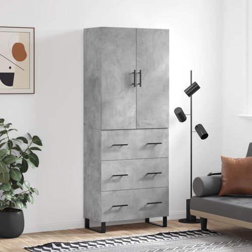vidaXL Visoka komoda siva betona 69 5x34x180 cm od konstruiranog drva Cijene