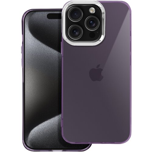 AVIZAR Ovitek za iPhone 16 Pro Soft Case Smoked Design Kovinski okvir fotoaparata, Vijolična, (5000015647) Cene