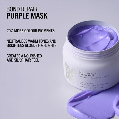 Schwarzkopf Professional Blondme Bond Repair Purple Mask maska za kosu neutralizirajući žuti tonovi 500 ml Slike