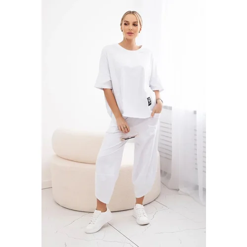 Kesi Women's set blouse + trousers - white