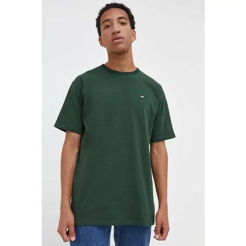 Vans Bombažna kratka majica zelena barva