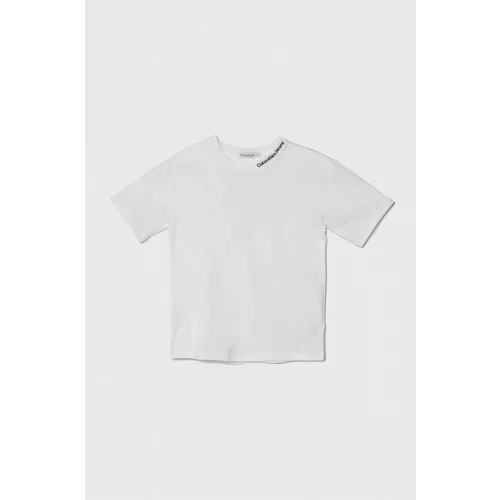 Calvin Klein Jeans Otroška kratka majica bela barva