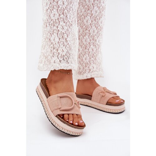 Boto Women's Platform Sandals With Decoration Pink Daphira Cene