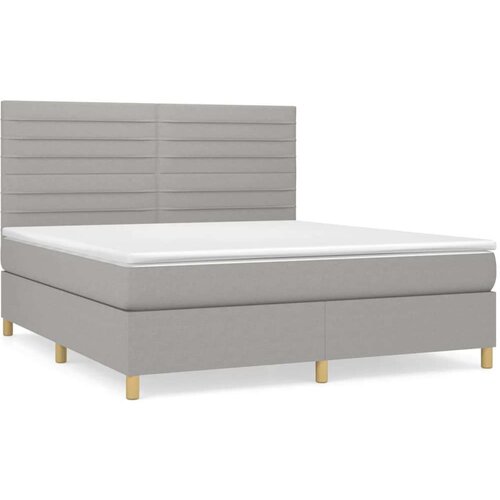  Krevet box spring s madracem svjetlosiva 160x200 cm tkanina Slike