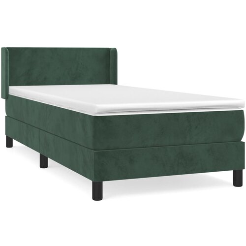 VidaXL Box spring krevet s madracem tamnozeleni 80 x 200 cm bar&amp;scaron;unasti Slike