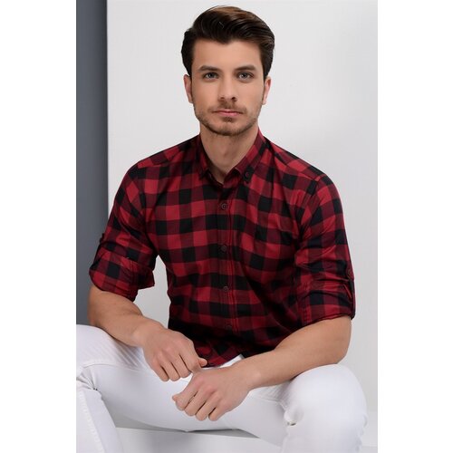 Dewberry G665 MEN'S SHIRT-BLACK-BURGUNDY Cijene