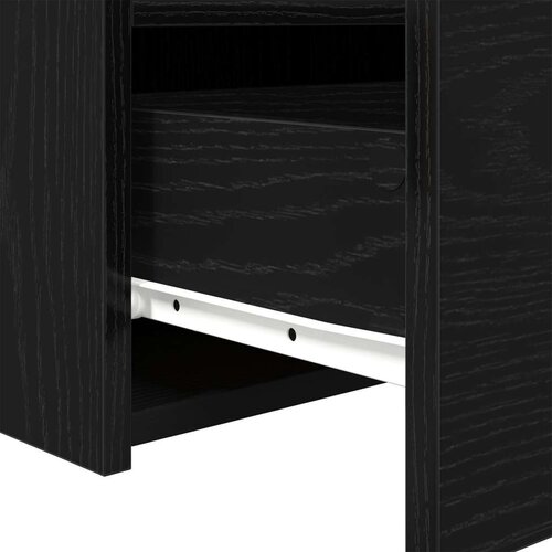  Noćni ormarići s LED svjetlima 2 kom crni hrast 50x40x45 cm Slike