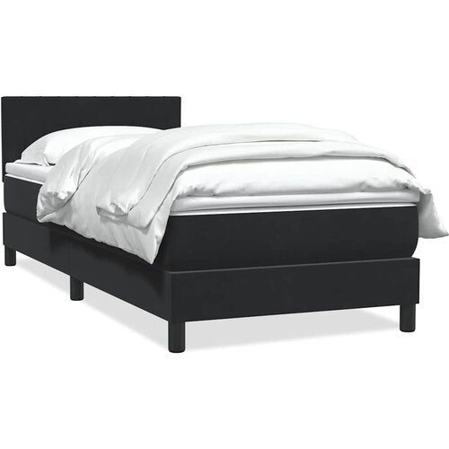 VidaXL Box spring postelja z vzmetnico črna 90x220 cm žamet Slike