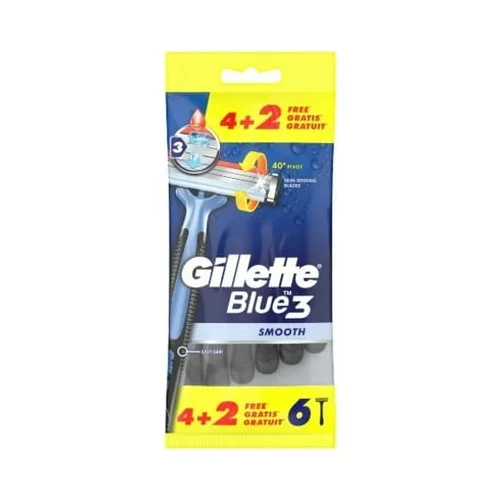 Gillette Blue3 Smooth brivniki za enkratno uporabo 4+2 kos.