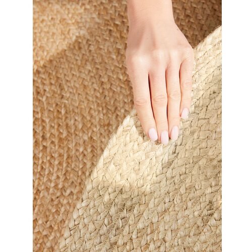 Hanse Home Obojestranska/ročno tkana okrogla preproga iz jute v naravni barvi &amp;oslash; 120 cm Jutta Gold &amp;ndash; Slike