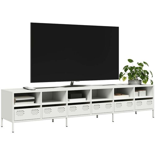 TV ormarić bijeli 202x39x43,5 cm hladno valjani čelik Cene