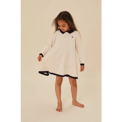 Konges Sløjd Dječja pamučna haljina boja: bijela, mini, širi se prema dolje