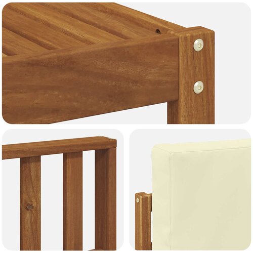  Set vanjskih sofa 5 kom. Prirodna i krem Slike