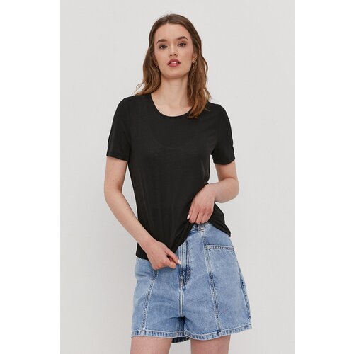 Pieces T-shirt črna barva Slike