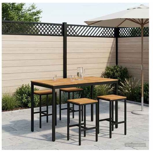 VidaXL Vrtni Bar Miza Bela in črna 147 x 88,5 x 105 cm Slike