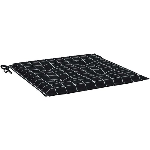 Jastuci za vrtne stolice 2 kom crni karirani 50x50x3 cm tkanina Slike