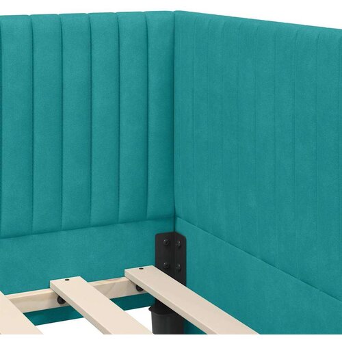 vidaXL Kutni okvir kreveta s uzglavljem Tirkizna 90 x 200 cm Bar&scaron;un Cijene