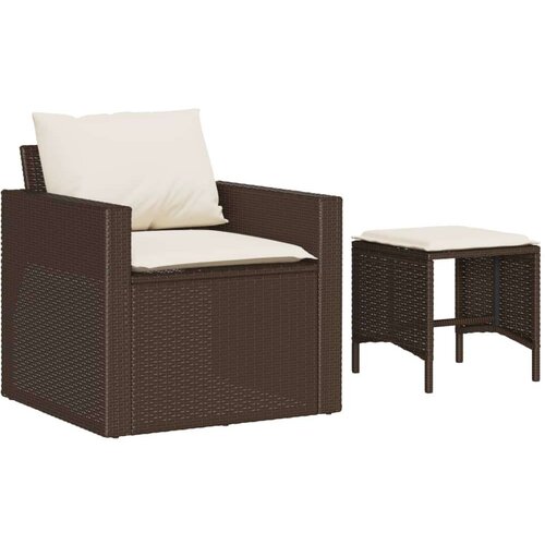VidaXL 4-dijelni set vrtnih sofa od poliratana s jastucima smeđi Slike
