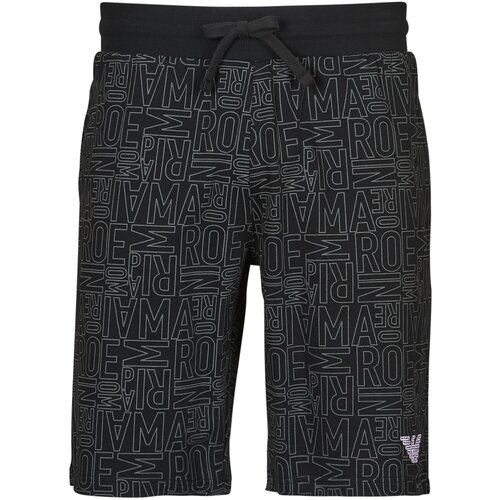 Emporio Armani Kratke hlače & Bermuda ALL OVER LOGO TERRY Črna Cene