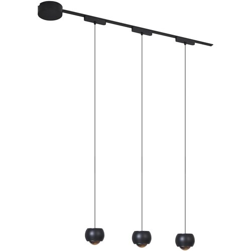QAZQA Modern railsysteem met 3 hanglampen zwart 1-fase - Magnetic Lance Cene