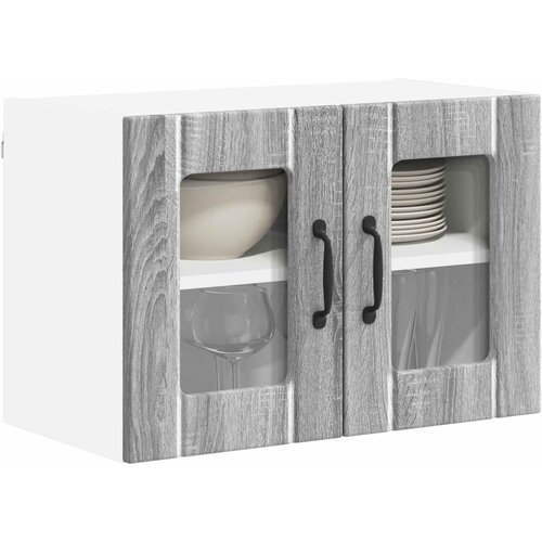  Zidni stakleni ormarić Lucca 2 pcs Siva sonoma 60 x 31 x 40 cm Slike
