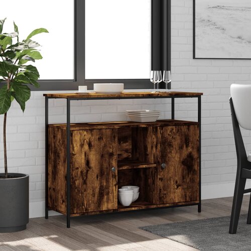 vidaXL Komoda boja dimljenog hrasta 100x35x80 cm konstruirano drvo Cijene