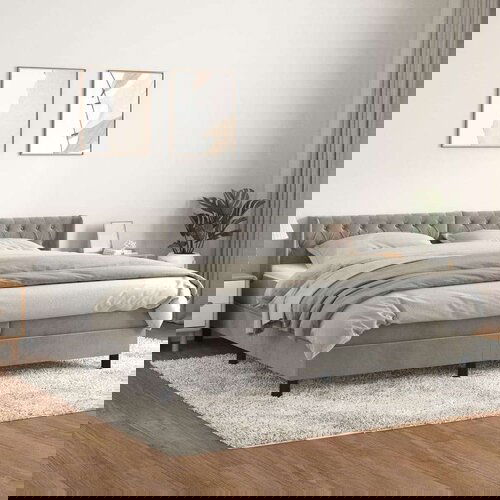  S oprugama i madracem svjetlosivi 200x200 cm baršunasti Cijene